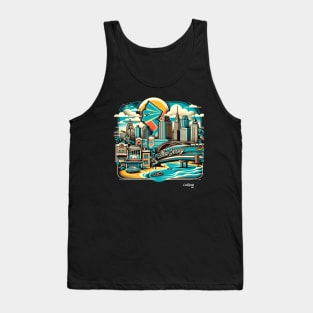 Jersey Rhythm: Shorelines & Skylines - American Vintage Retro style USA State Tank Top